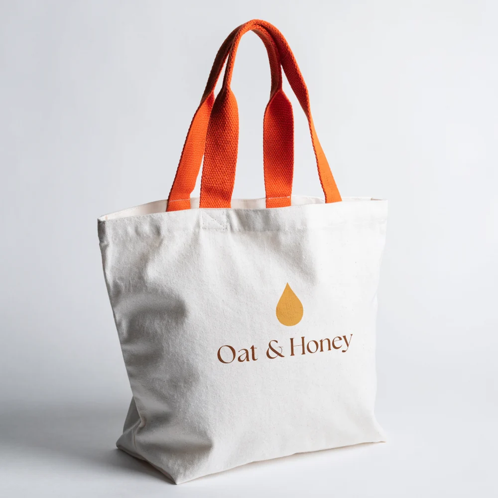Custom Contrast Handle Cotton Tote Bags