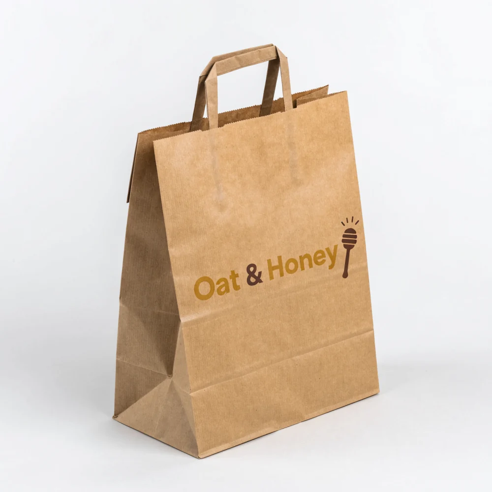 Custom Flat Handle Paper Bags