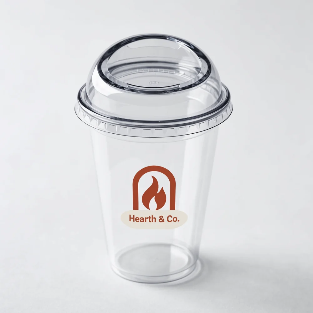 Custom Round Bottom Plastic Cups With Sip-through Lids