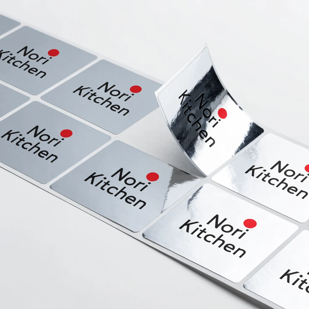 Silver Metallic Sheet Labels, product shot