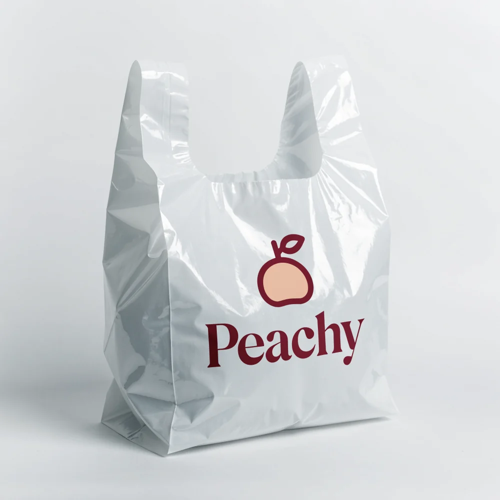 Custom Plastic T-Shirt Bags, product shot